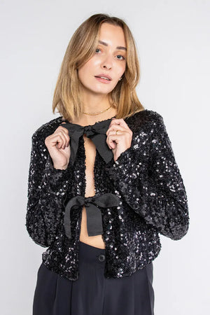 LOKITA | Giacca in paillettes chiusura fiocchi