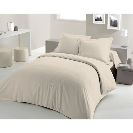 COMPLETO PIUMINO LOVELY HOME - 220x240 cm - 100% COTONE - BEIGE CREMA