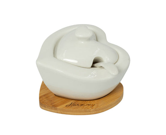 Matrimonio Harmony Zuccheriera con base bamboo Porcellana