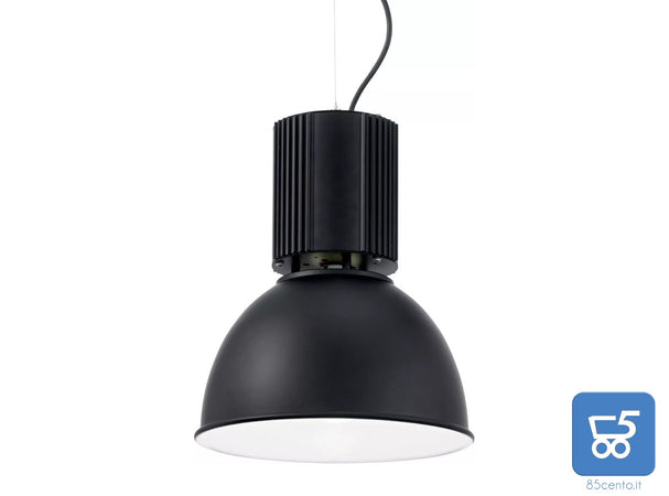 Lampadario Sospensione HANGAR Industriale Alluminio Nero IDEAL LUX 1xE27 60W 240V