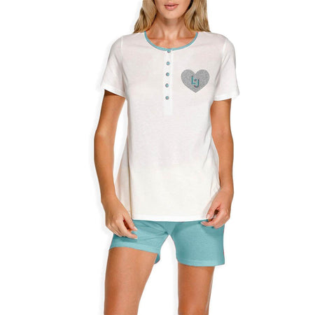 Liu Jo Pigiama Estivo da Donna Maniche Corte e Pantaloncino DL0084 S47 - Passarelli Biancheria