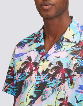 Sundek camicia uomo modello bowling con stampa