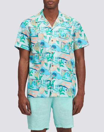 Sundek camicia uomo modello bowling con stampa