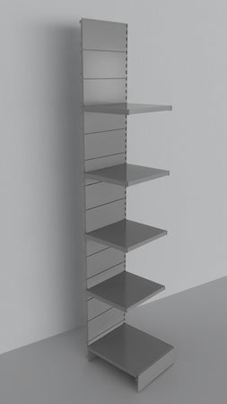 Modulo aggiuntivo scaffale in metallo a piani per negozio di cm. 45x60x250h