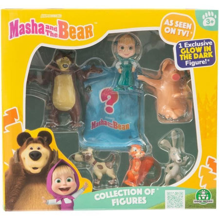 Statuine - MASHA E L'ORSO - Scatola da 7 statuine con 1 sorpresa - Misura 5-7 cm - dai 3 anni - MHA31