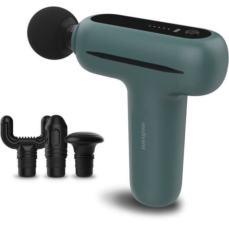 Pistola per massaggio - MEDISANA MG 200 - 5 livelli di percussione - 5 V - 50 dB - Grigio/Verde