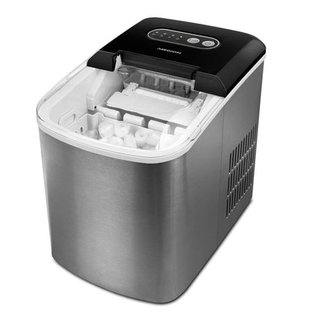 MEDION Ice Maker (MD17739), produttore di ghiaccio veloce, produce cubetti di ghiaccio in soli 6-12 minuti, vassoio per cubetti di ghiaccio