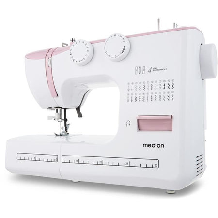 Macchina da cucire - MEDION - SM 60 - 62W - 24 punti + punti doppi - 700 giri/min - LED - Rosa