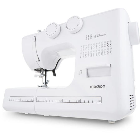 Macchina da cucire - MEDION - SM 60 - 62W - 24 punti + punti doppi - 700 giri/min - LED - Bianco