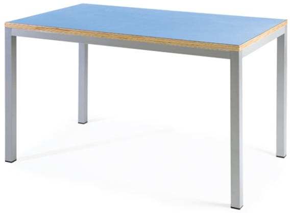 Tavolo mensa per 4 o 6 persone con telaio in tubo rettangolare e piano cm. 160x80
