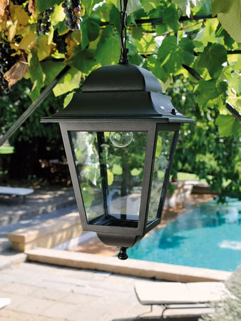 Lanterna con catena "Nano" lampada da esterno in alluminio anticato 60 w