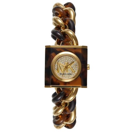 Orologio Michael Kors MK Chain Lock a tre lancette in acciaio inossidabile color tartaruga e oro MK4808 Michael Kors