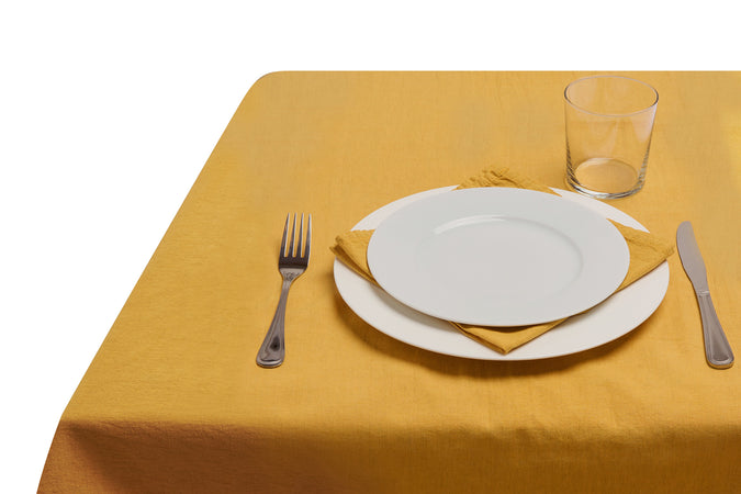 Tovaglia in misto lino tinta unita morbida resistente elegante made in italy OCRA