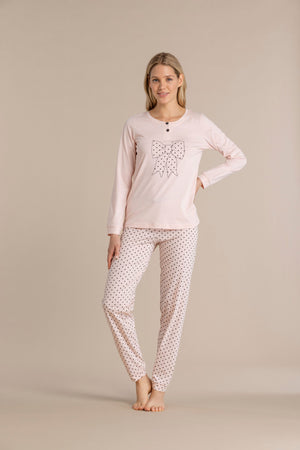 Pigiama donna manica lunga 100% cotone – Noi di notte 9016
