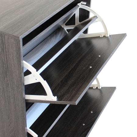 Scarpiera doppia profondità "Moderna" in legno, soluzione porta scarpe salva-spazio per la casa