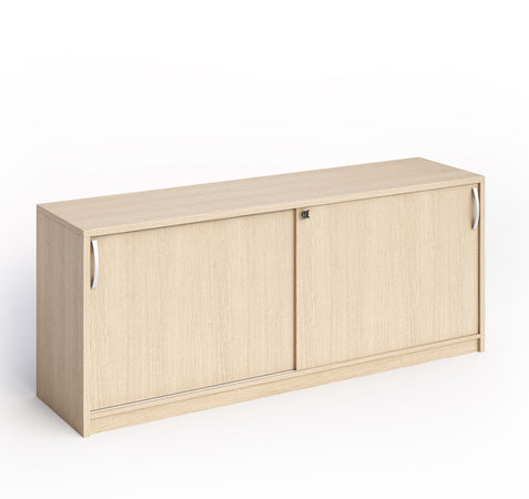 Mobile basso in melaminico con ante scorrevoli colore rovere cm. 185x46x73h