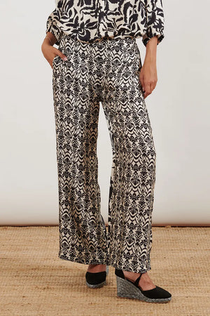 MOKI-B | Pantalone stampa damasco