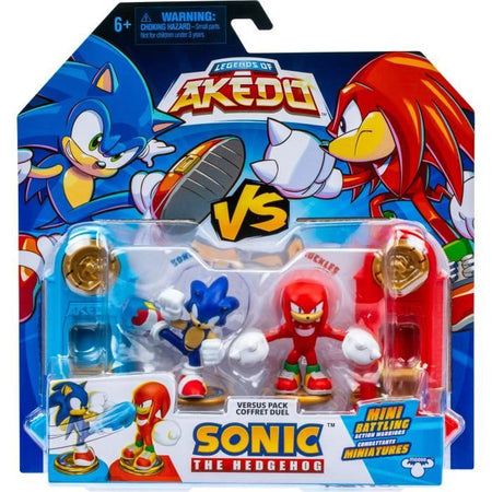 Sonic vs Knuckles Figure Duo - MOOSE TOYS - AKEDO - Quick Battle Pack, 2 personaggi e controller inclusi