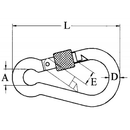 Moschettone Inox A Vite Mm.12X140
