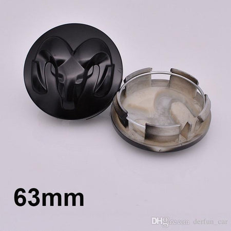 SET 4 Tappi Cerchi in Lega Compatibile DODGE 63mm Coprimozzo Nero Dodge Dart Avenger Ram