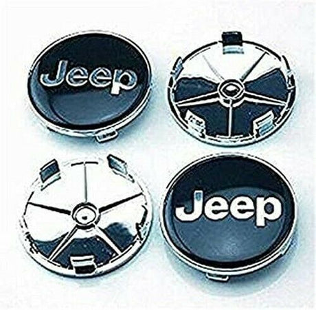 SET 4 Tappi Coprimozzo JEEP 68mm Compatibile Renegade Compass Wrangler Cerchi in Lega Auto Tuning