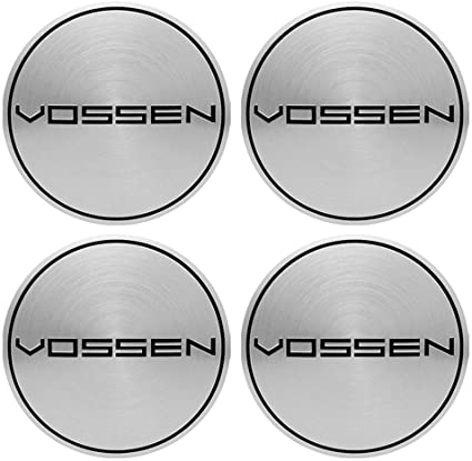 SET TAPPI COPRIMOZZO VOSSEN SILVER CROMATO COMPATIBILI 68MM RUOTE CERCHI IN LEGA  TUNING