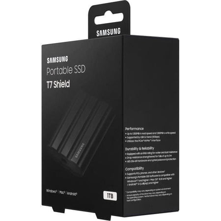 Unità a stato solido esterna - SAMSUNG - T7 Shield - 1 TB - USB 3.2 Gen 2 (connettore USB-C) (MU-PE1T0S/EU)