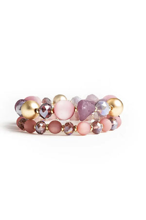 MYA ACCESSORIES | Bracciale elastico due linee con sfere