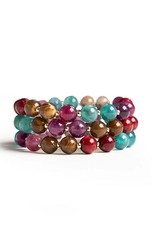 MYA ACCESSORIES | Bracciale elastico tre linee con sfere