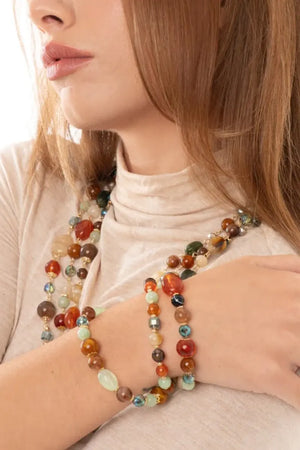 MYA ACCESSORIES | Bracciale elastico tre linee con pietre