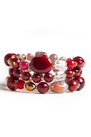 MYA ACCESSORIES | Bracciale elastico tre linee con pietre