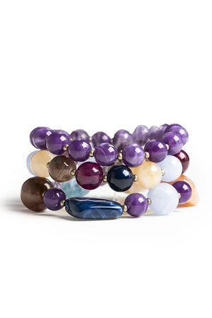 MYA ACCESSORIES | Bracciale elastico tre linee con sfere
