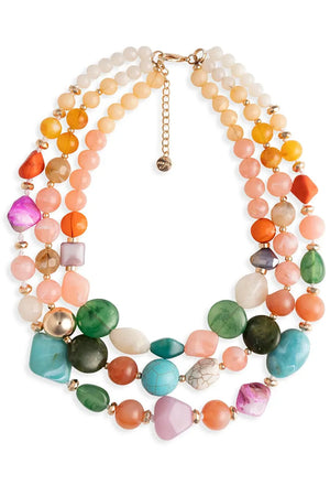 MYA ACCESSORIES | Collana a tre fili con mix di pietre dure
