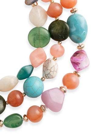MYA ACCESSORIES | Collana a tre fili con mix di pietre dure