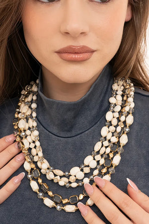 MYA ACCESSORIES | Collana multi filo con pietre in vetro