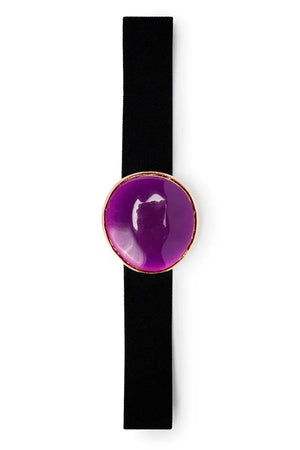 MYA ACCESSORIES | Cintura elastica nera con medaglione