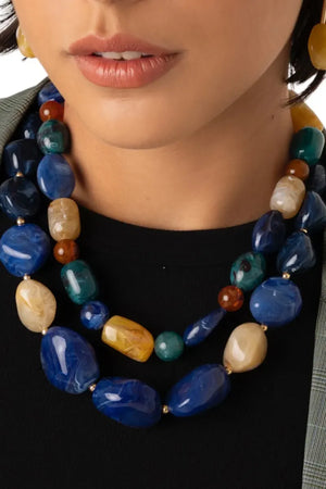 MYA ACCESSORIES | Collana girocollo con pietre in acrilico