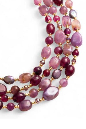 MYA ACCESSORIES | Collana a quattro fili con pietre in acrilico
