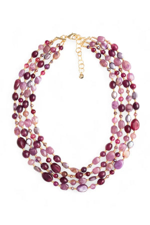 MYA ACCESSORIES | Collana a quattro fili con pietre in acrilico