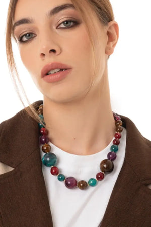 MYA ACCESSORIES | Collana girocollo con sfere in acrilico