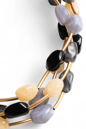 MYA ACCESSORIES | Collana girocollo multifilo con pietre