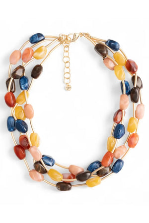 MYA ACCESSORIES | Collana girocollo multifilo con pietre