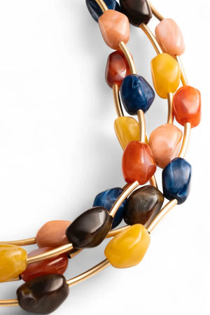 MYA ACCESSORIES | Collana girocollo multifilo con pietre