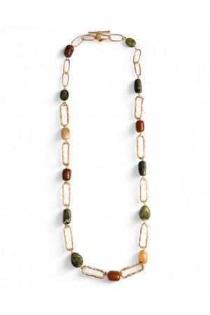 MYA ACCESSORIES | Collana lunga a catena con pietre