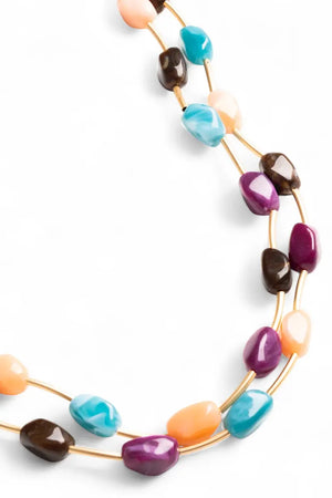 MYA ACCESSORIES | Collana lunga a due fili con pietre