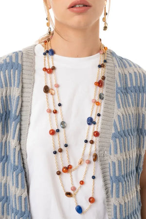 MYA ACCESSORIES | Collana lunga con pietre in acrilico
