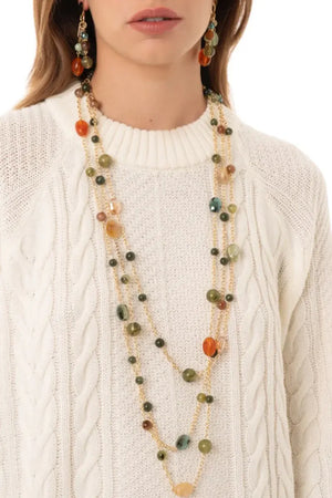MYA ACCESSORIES | Collana lunga con pietre in acrilico