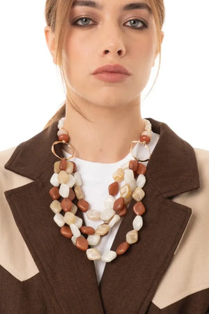 MYA ACCESSORIES | Collana multifilo con pietre in acrilico
