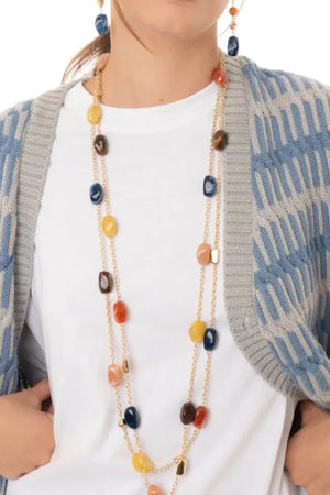 MYA ACCESSORIES | Collana lunga con pietre in acrilico