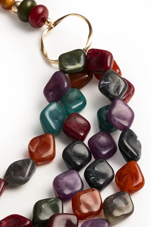 MYA ACCESSORIES | Collana multifilo con pietre in acrilico